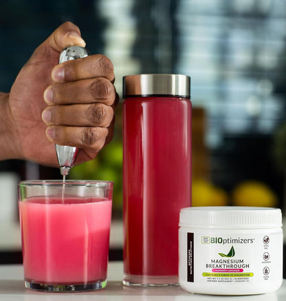 BIOptimizers Magnesium Breakthrough Drink – 8 Magnesium Forms, Electrolytes & Sleep | Raspberry Lemon