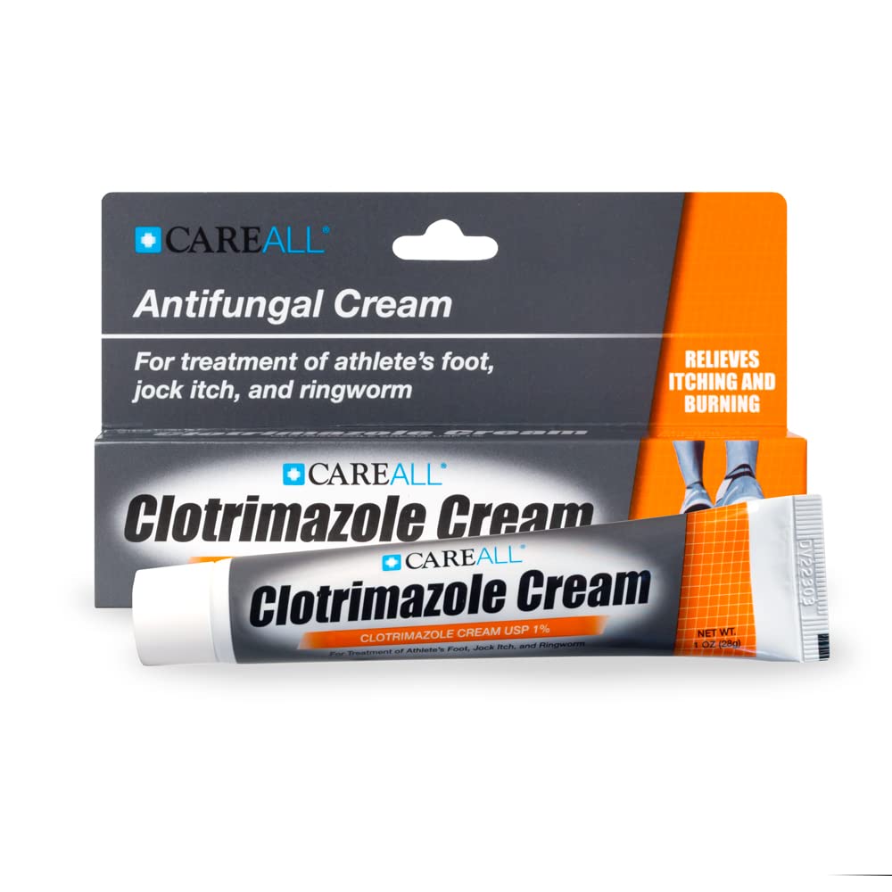 CareAll Clotrimazole 1% Antifungal Cream 4 Pack | Treats Athlete’s Foot, Jock Itch & Ringworm (Compare to Leading Brand)