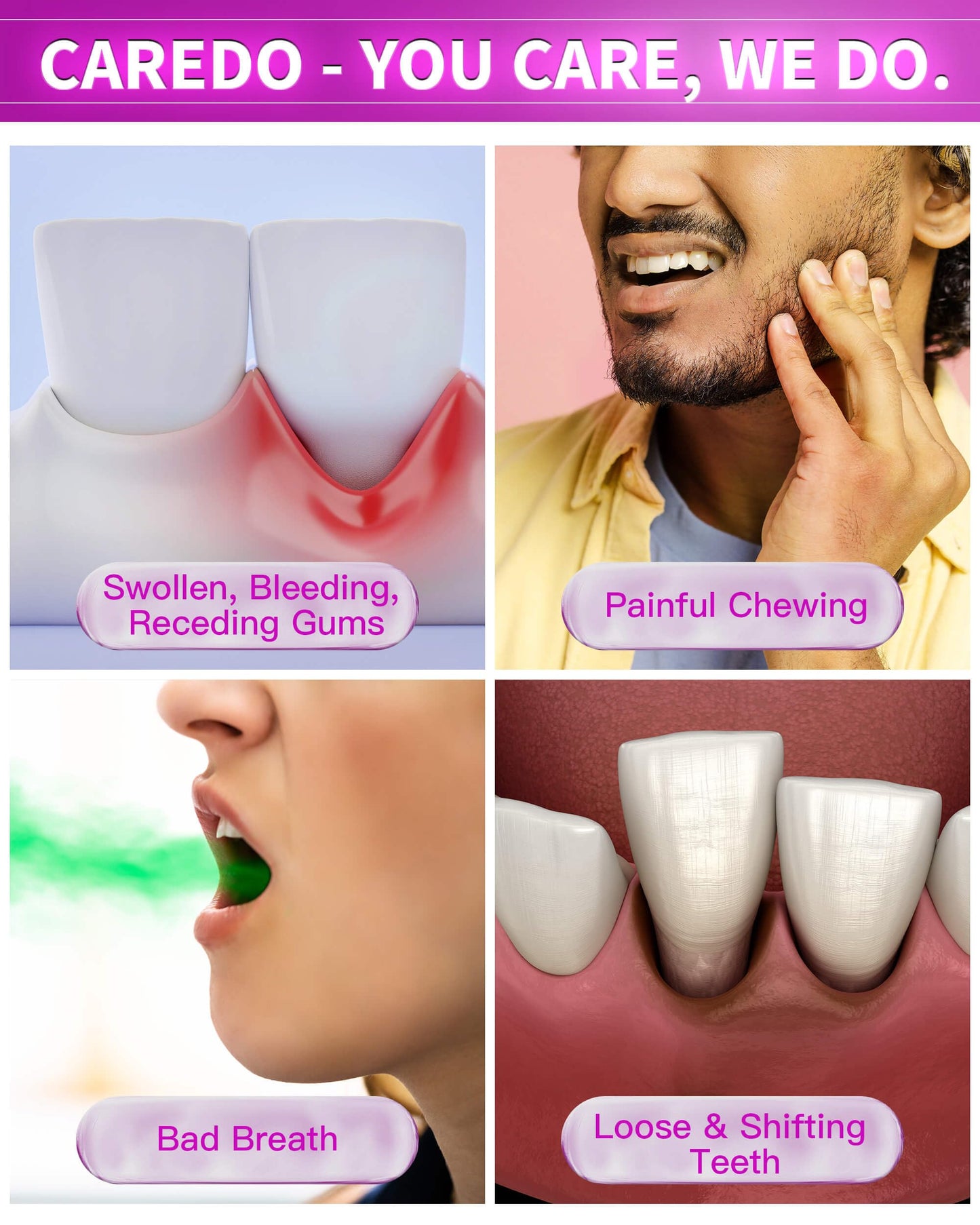 CAREDO Gum Toothpaste for Periodontitis | Gum Health & Receding Gums - 2 Pack