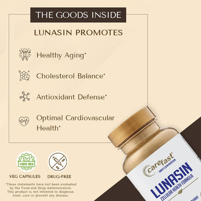 Carefast Lunasin│Cellular Health Supplement Vegan Friendly | Cardiovascular Wellness, Triple-Antioxidant Defense, and Epigenetic Support for Optimal Health