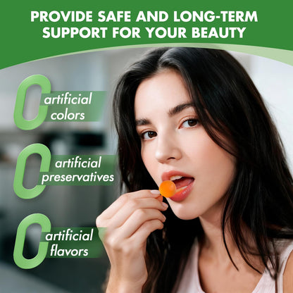 Careleaf Biotin Gummies – 10000 mcg Biotin for Hair Growth, Nails & Skin | 60 Count, Orange