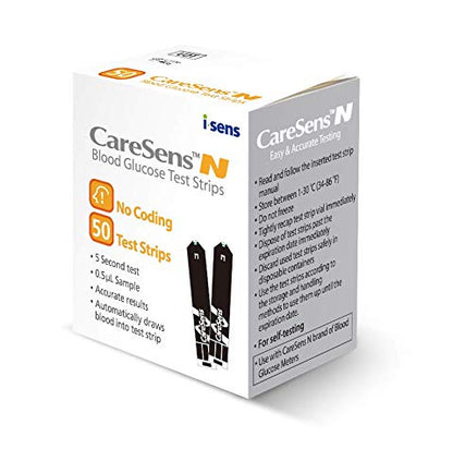 CareSens N Blood Glucose Test Strips (50 ct) - For CareSens N Family Meters