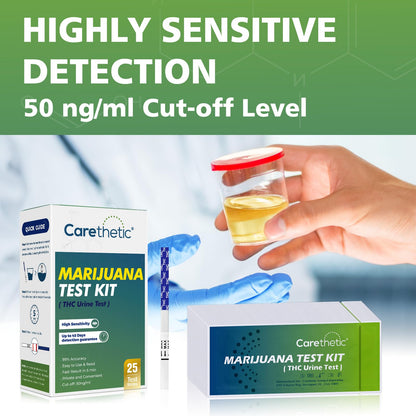 Carethetic THC Drug Test Kit - 25 Pack | FDA-Cleared Urine Test Strips