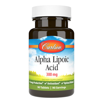 Carlson Alpha Lipoic Acid 300 mg – 90 Tablets | Energy & Antioxidant Support
