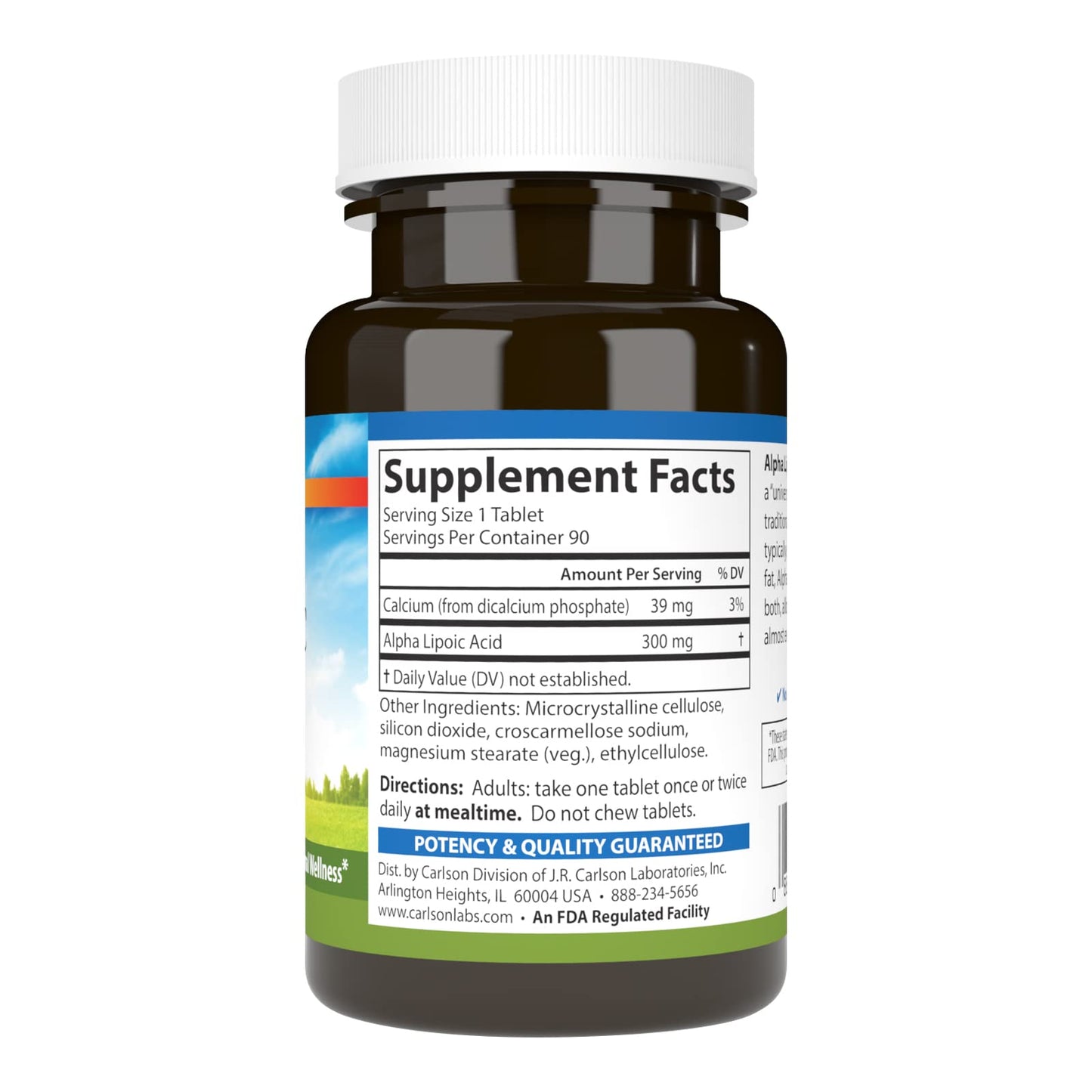 Carlson Alpha Lipoic Acid 300 mg – 90 Tablets | Energy & Antioxidant Support