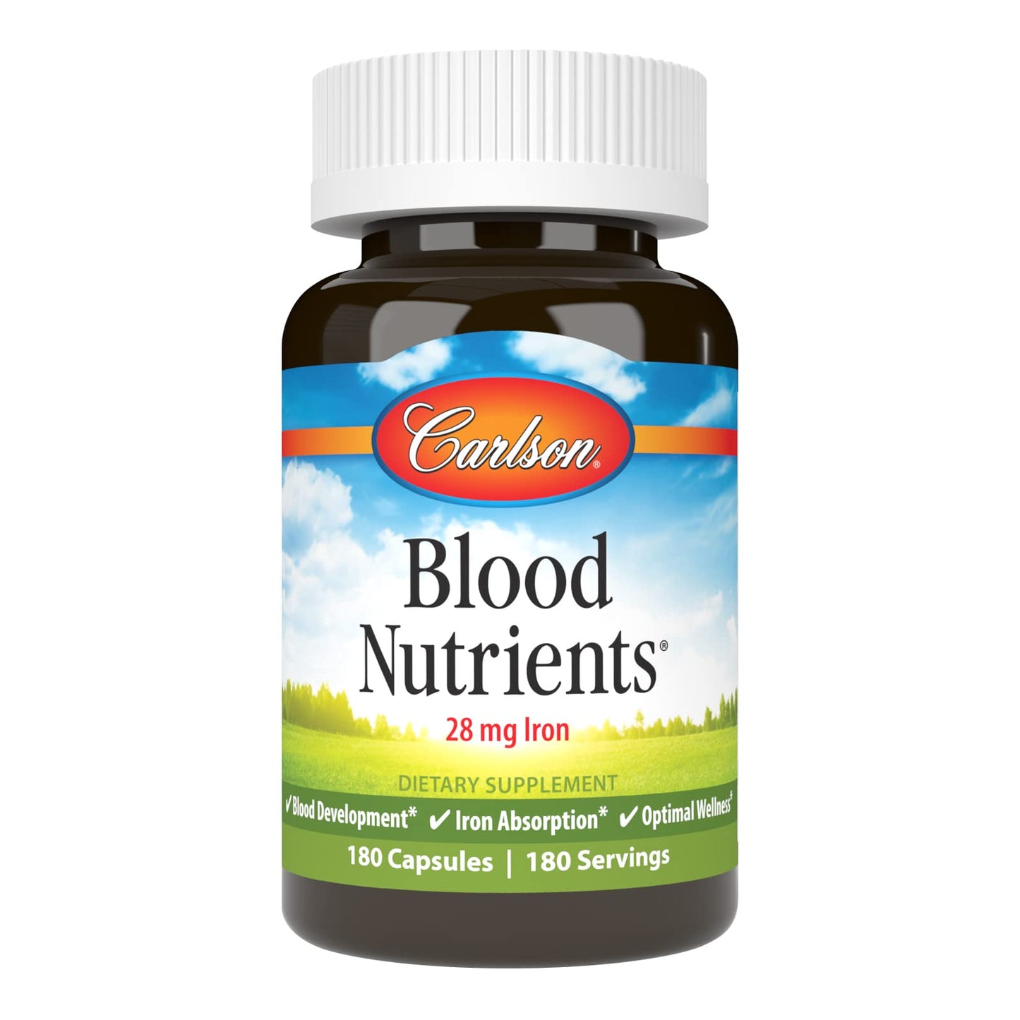 Carlson Blood Nutrients 28 mg Iron, 180 Capsules
