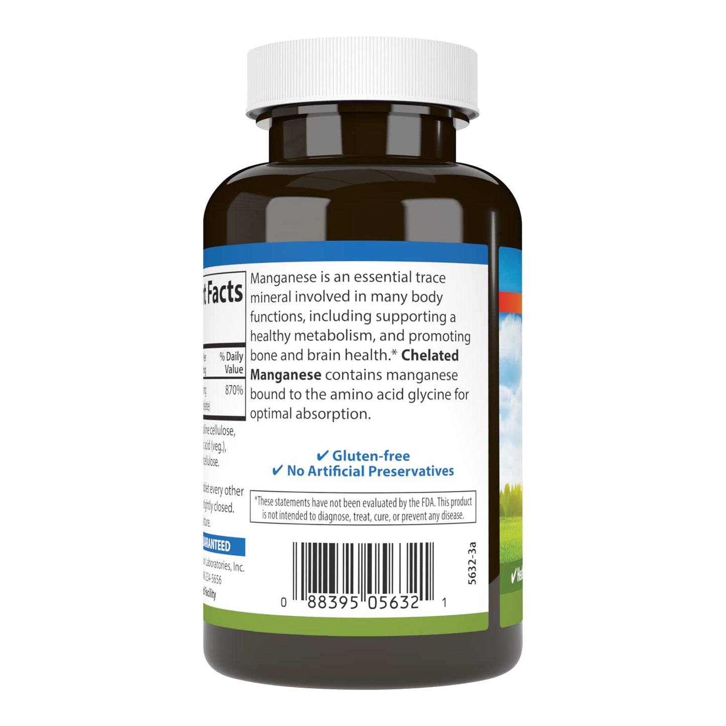 Carlson - Chelated Manganese, 20 mg - Superior Absorption, Healthy Metabolism, Bone Support & Brain Health, 250 Tablets