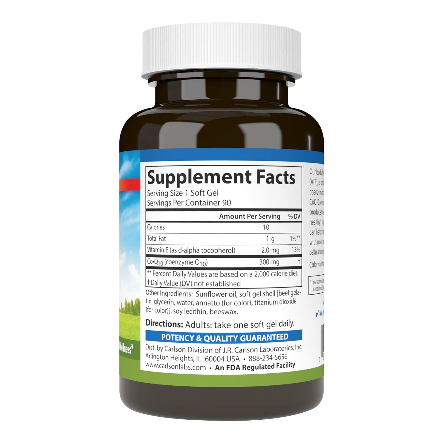 Carlson Co-Q10 300 mg – 60 Softgels | Energy Production & Heart Health