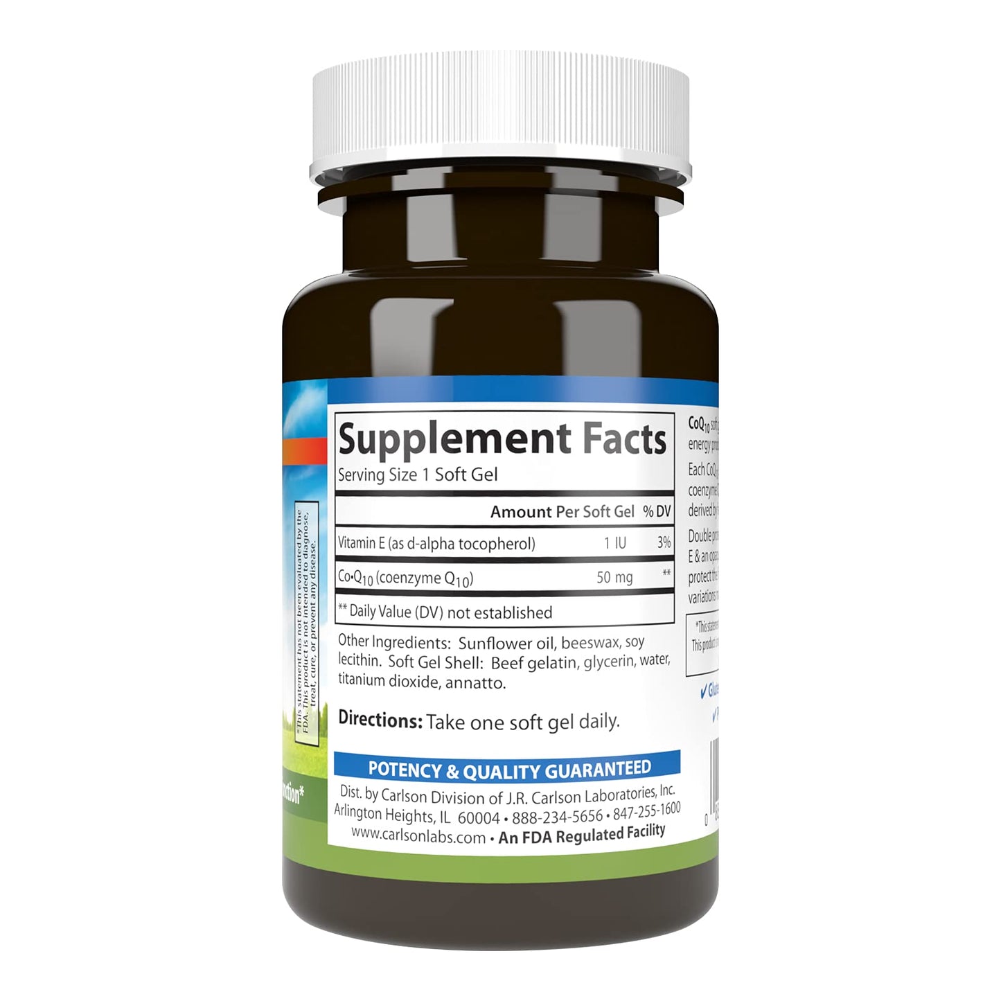 Carlson Co-Q10 50 mg - Co-Enzyme Q10, 120 Softgels