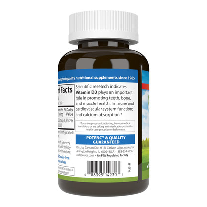 Carlson Vitamin D3 10,000 IU (250 mcg) - Cholecalciferol for Bone & Immune Health | 360 Soft Gels