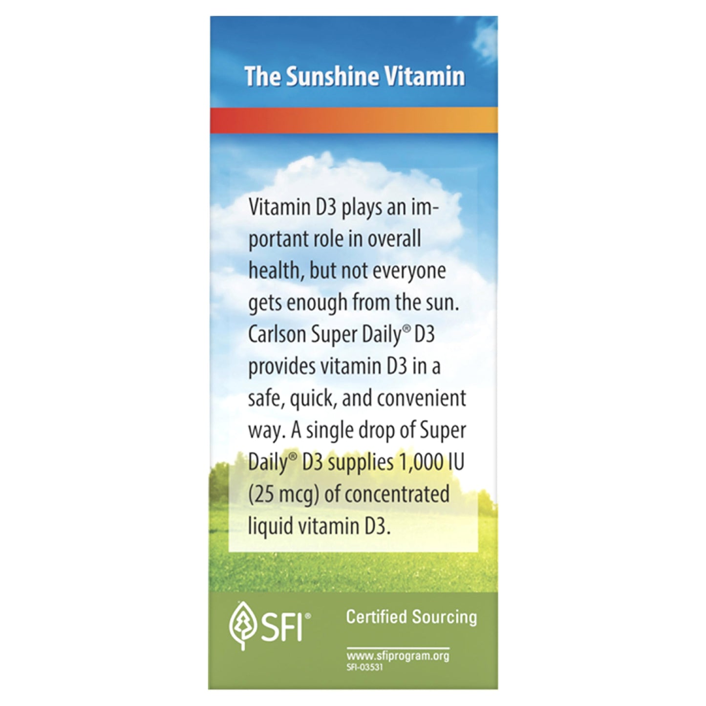 Carlson Super Daily D3 | 6000 IU per Drop, Liquid Vitamin D3, 365 Drops