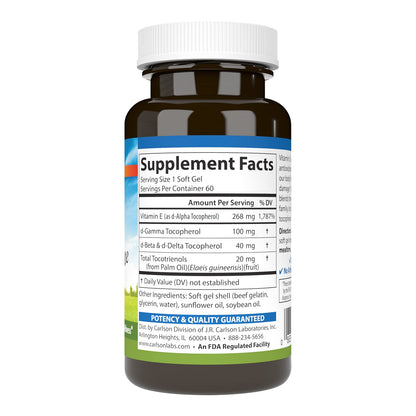 Carlson E-Gems Elite Vitamin E 400 IU | Tocopherols & Tocotrienols