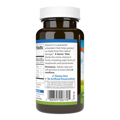 Carlson E-Gems Elite Vitamin E 400 IU | Tocopherols & Tocotrienols