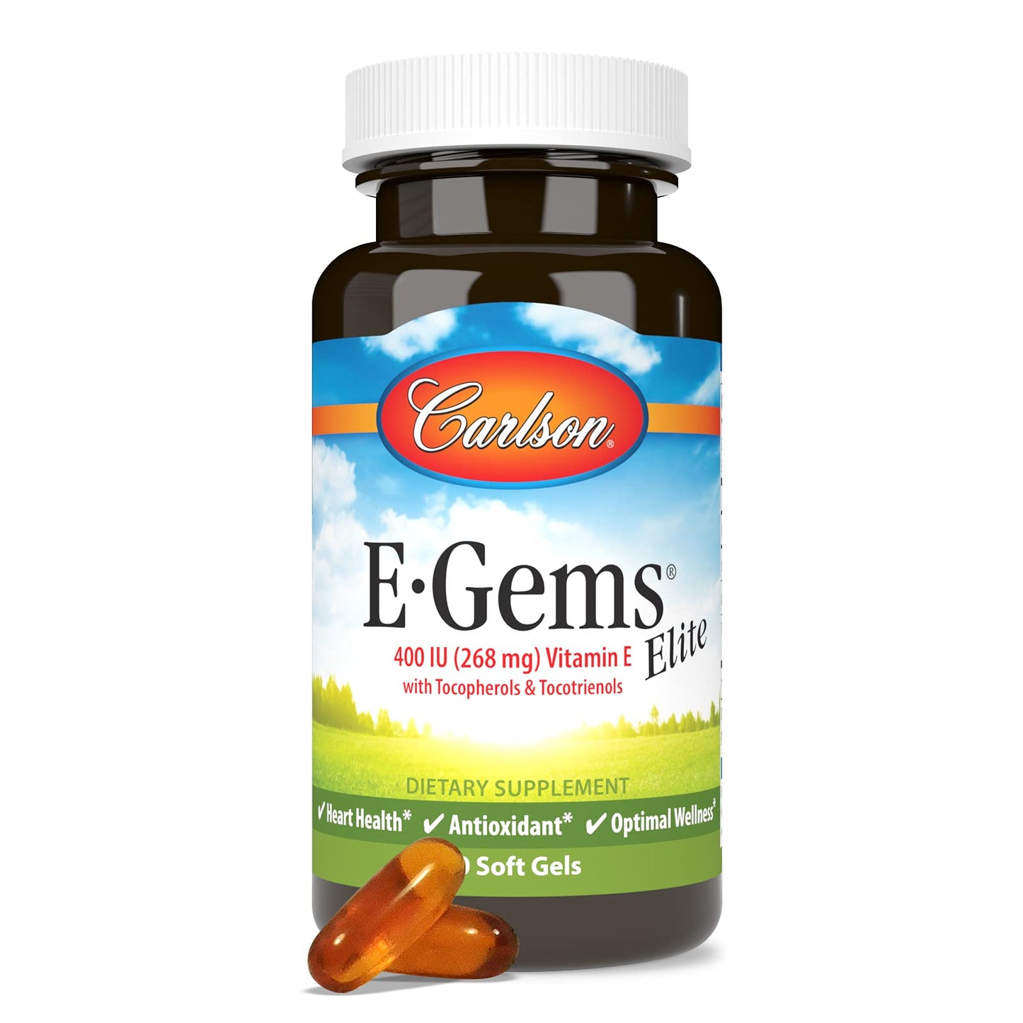 Carlson E-Gems Elite Vitamin E 400 IU | Tocopherols & Tocotrienols