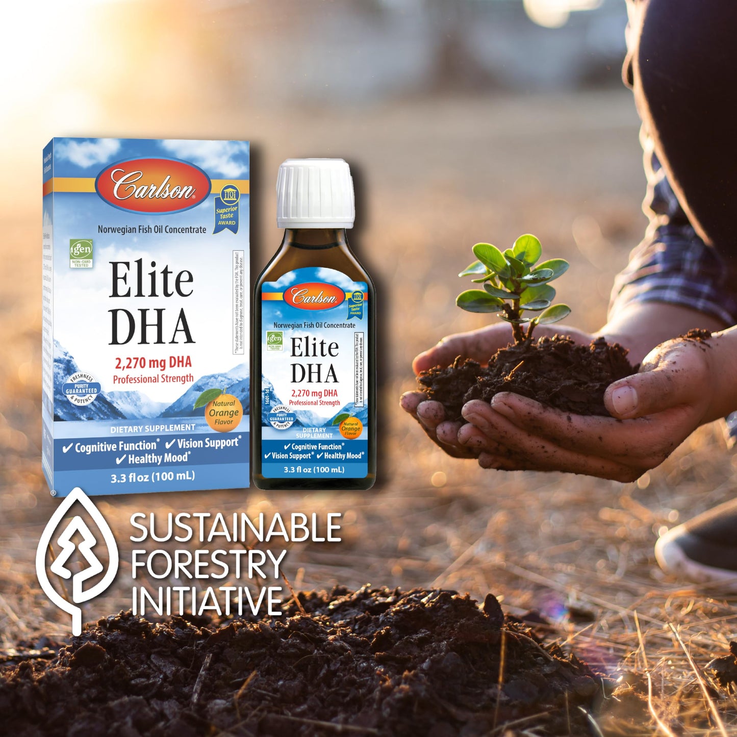Carlson Elite DHA – 2,270 mg DHA per Teaspoon, Norwegian Fish Oil, Orange Flavor