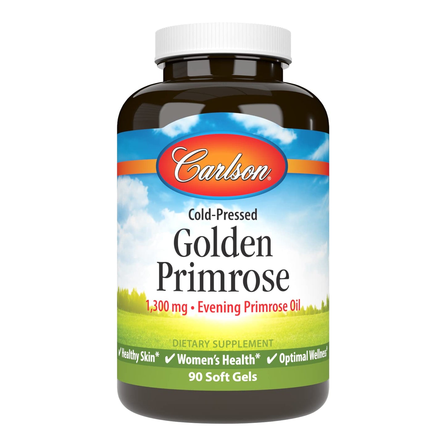 Carlson Golden Primrose 1300 mg Evening Primrose Oil — Cold-Pressed, 90 Softgels