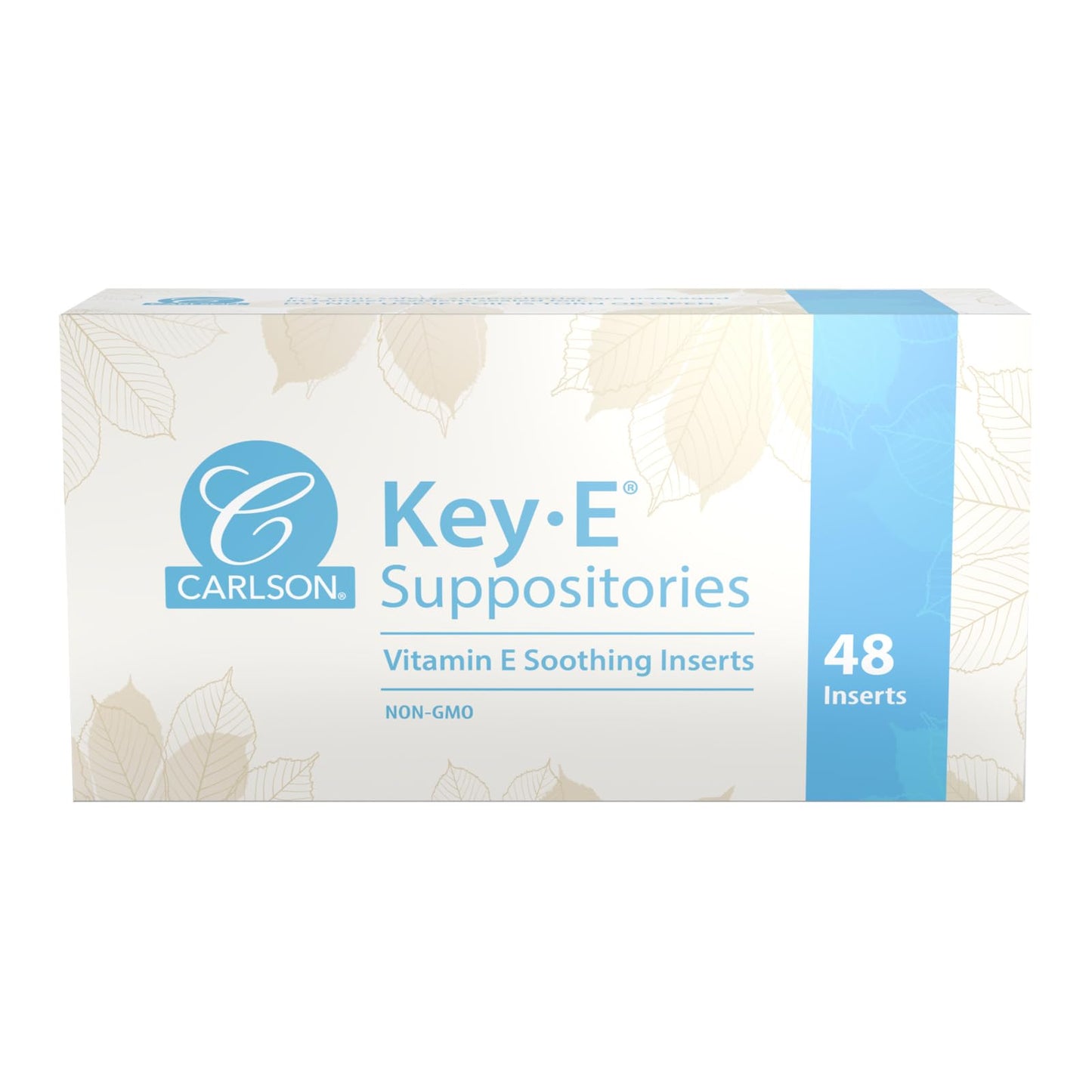 Carlson Key-E Suppositories - 30 IU Vitamin E, Moisturizes & Nourishes, 48 Count