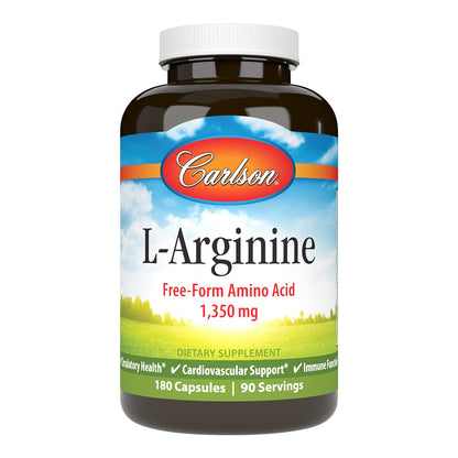 Carlson L-Arginine 675 mg | Circulatory Health & Support | 180 Capsules