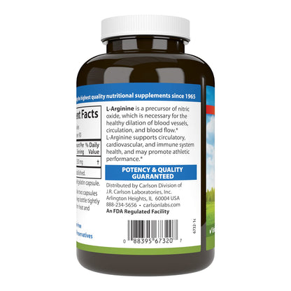 Carlson L-Arginine 675 mg | Circulatory Health & Support | 180 Capsules