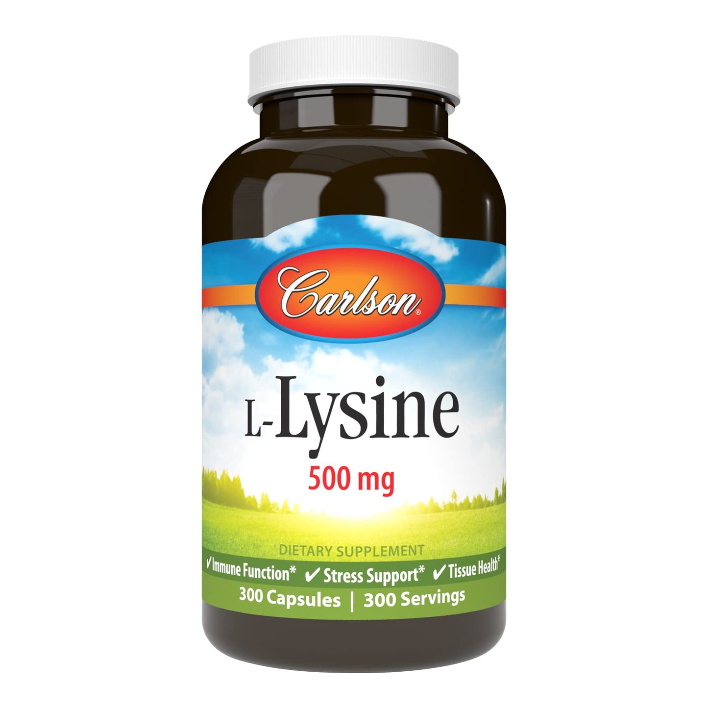 Carlson L-Lysine 500 mg – Supports Healthy Tissue & Muscle Development | 300 Capsules