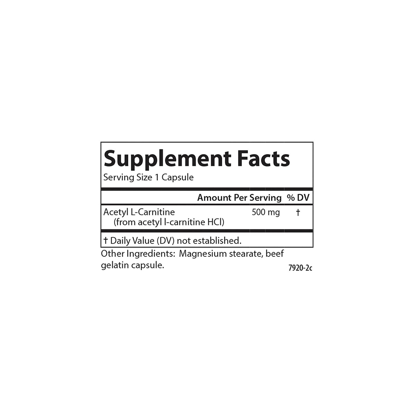 Carlson Labs Acetyl L-Carnitine 500mg | 60 Capsules – Cognitive Health & Heart Support