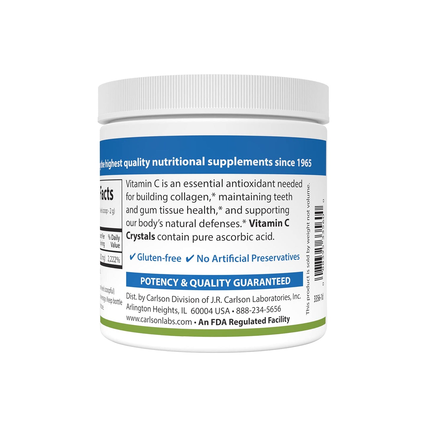 Carlson Labs Non-GMO Vitamin C Crystals, 6 oz (Pack of 2)
