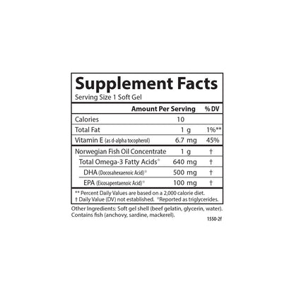 Carlson Super DHA Gems - 500 mg DHA, Norwegian Fish Oil, 60 Softgels