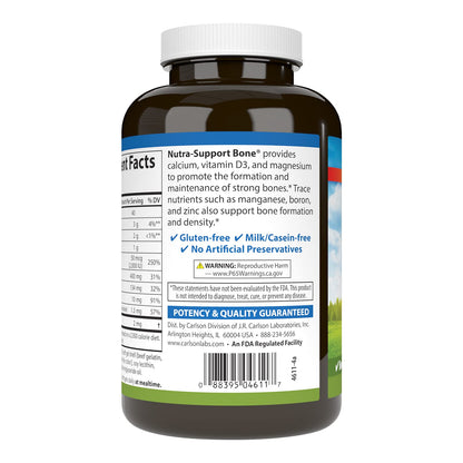 Carlson Nutra-Support Bone Calcium Magnesium Vitamin D3 – 100 Softgels