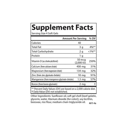 Carlson Nutra-Support Bone Calcium Magnesium Vitamin D3 – 100 Softgels
