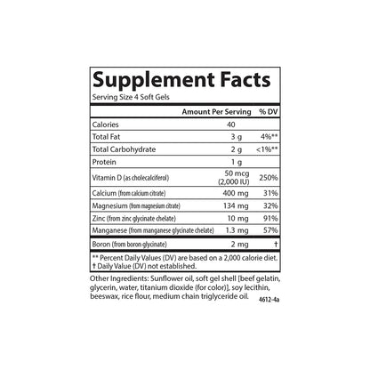 Carlson Nutra-Support Bone Calcium, Magnesium & Vitamin D3 – 180 Softgels