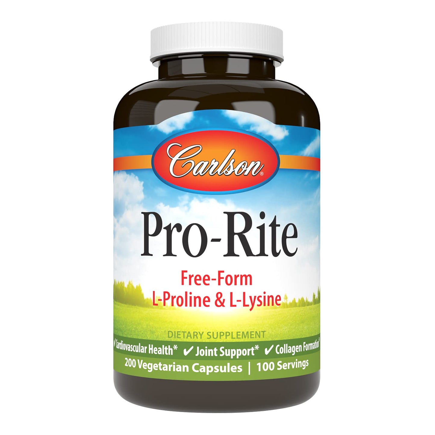 Carlson Pro-Rite: L-lysine & L-proline for Joint Support - 200 Capsules