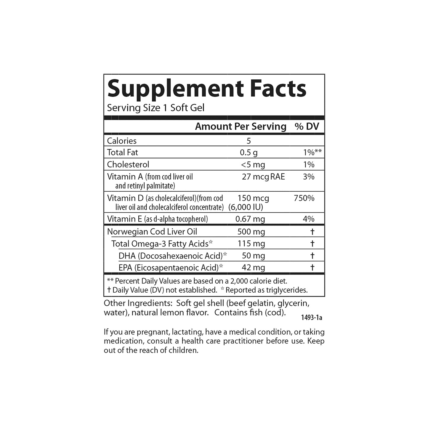 Carlson Solar D Gems: Vitamin D3 6000 IU + Omega-3 (EPA/DHA), Lemon, 360 Softgels