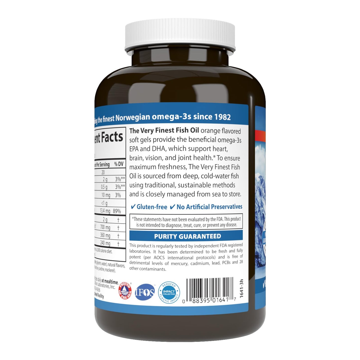 Carlson The Very Finest Fish Oil - 700 mg Omega-3s, Norwegian, Wild-Caught, 120 Softgels