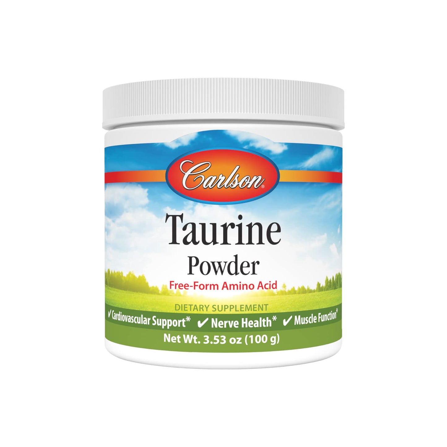 Carlson Taurine Powder – Free-Form Amino Acid for Nerve & Muscle Support | 100 g
