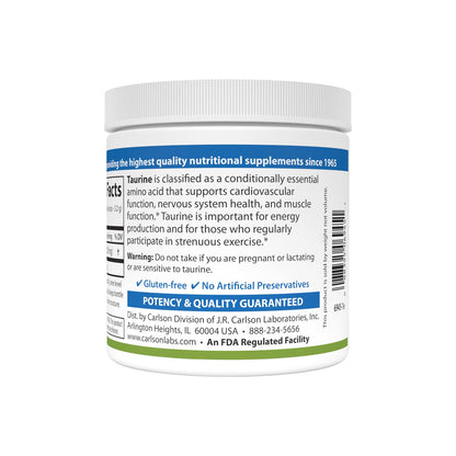 Carlson Taurine Powder – Free-Form Amino Acid for Nerve & Muscle Support | 100 g