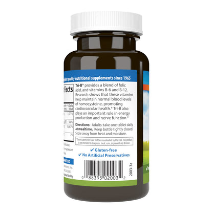 Carlson Tri-B B-Complex 360 Tablets | Vitamin B6, B12, Folic Acid