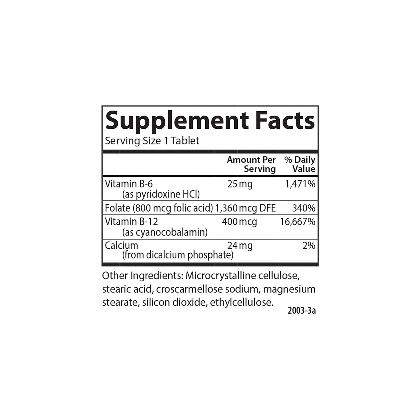 Carlson Tri-B B-Complex 360 Tablets | Vitamin B6, B12, Folic Acid