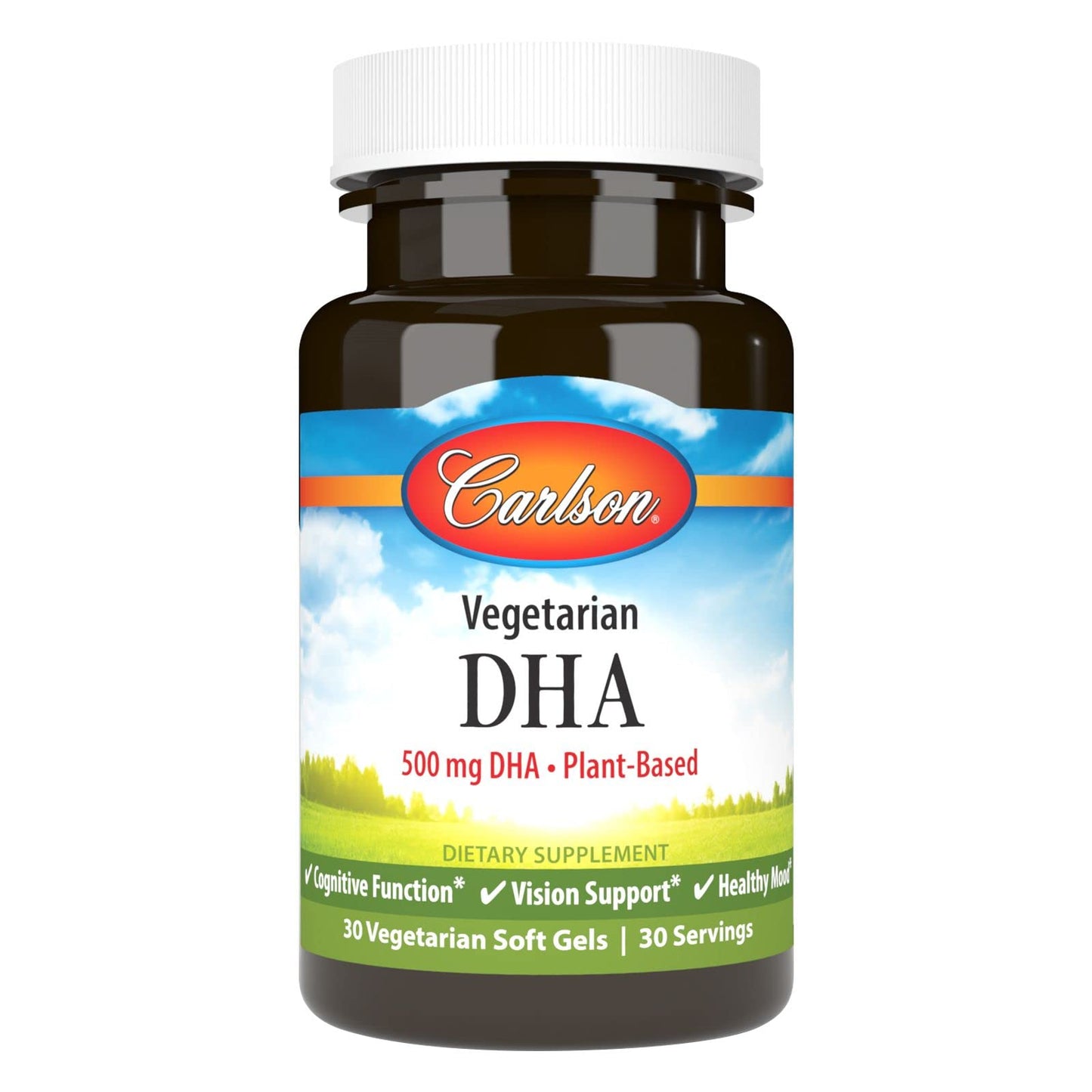 Carlson Vegetarian DHA – Plant-Based Algae-Sourced DHA (570 mg) | 30 Softgels
