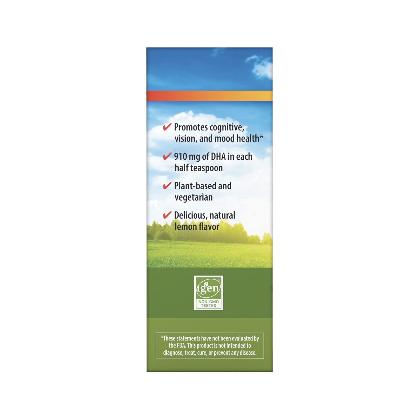 Carlson Vegetarian DHA – 910 mg DHA, Plant-Based Omega-3, Lemon, 60 mL (2 fl oz)