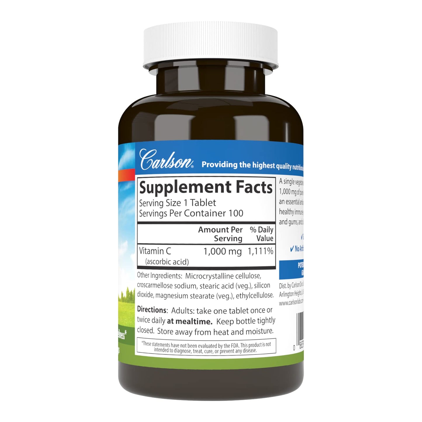 Carlson Vitamin C 1000 mg – 100 Count Pack of 2 | Immune Support