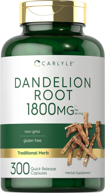 Carlyle Dandelion Root 1800mg – 300 Caps | Gluten Free & Non-GMO
