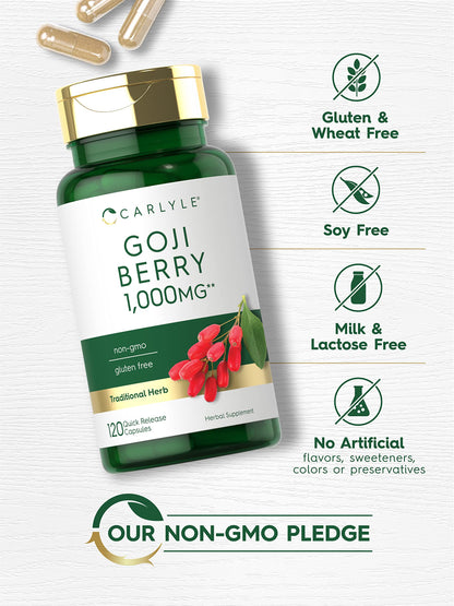 Carlyle Goji Berry 1000mg – 120 Capsules – Non-GMO, Gluten Free