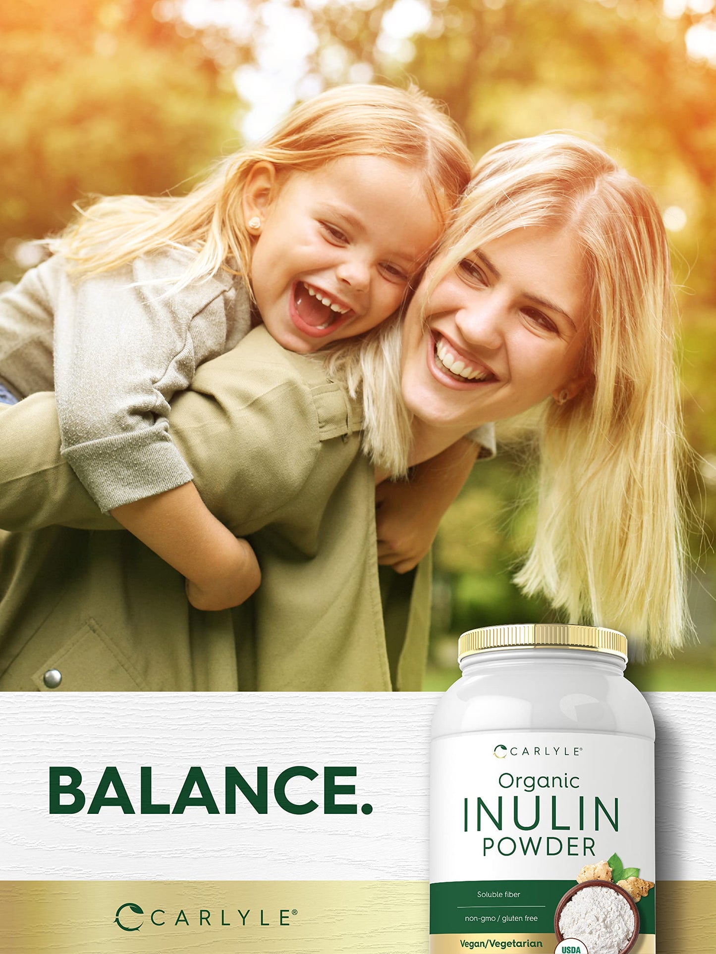 Carlyle Organic Inulin Powder 48oz | Prebiotic Fiber from Jerusalem Artichoke | Vegan & Non-GMO