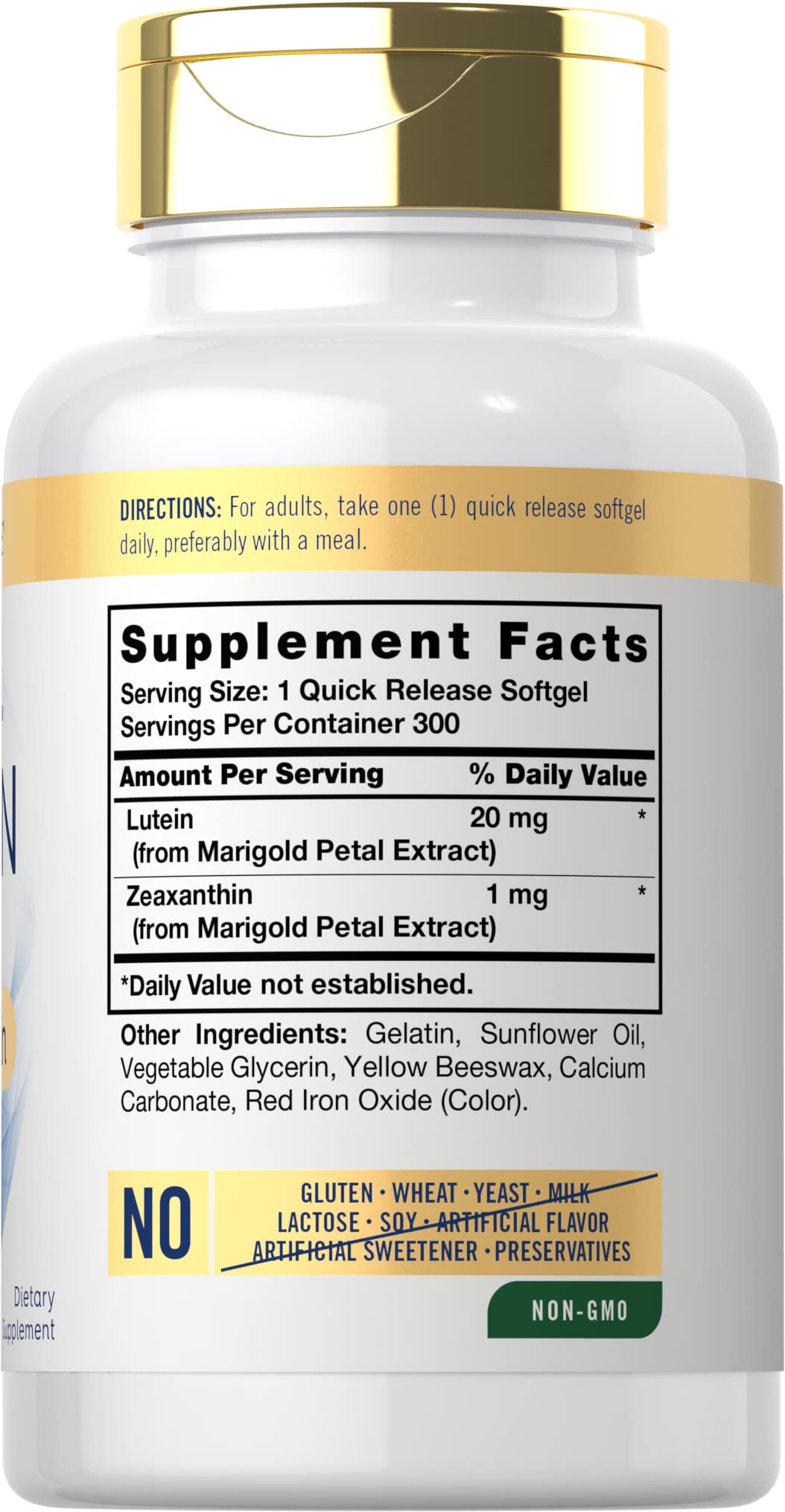 Carlyle Lutein & Zeaxanthin 20mg - 300 Softgels - Eye Health Vitamins - Pack of 2 - Non-GMO, Gluten Free