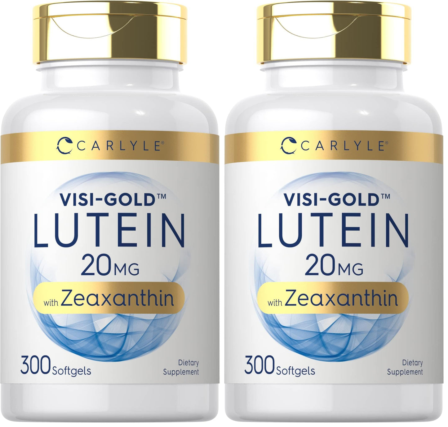 Carlyle Lutein & Zeaxanthin 20mg - 300 Softgels - Eye Health Vitamins - Pack of 2 - Non-GMO, Gluten Free