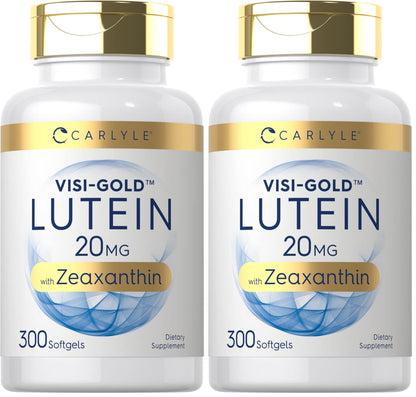 Carlyle Lutein & Zeaxanthin 20mg - 300 Softgels - Eye Health Vitamins - Pack of 2 - Non-GMO, Gluten Free