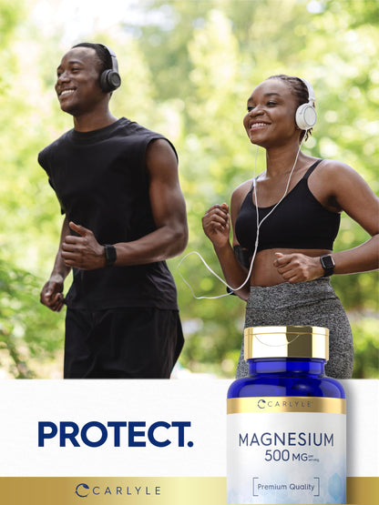 Carlyle Magnesium 500mg | 300 Coated Caplets | Vegetarian, Non-GMO, Gluten Free