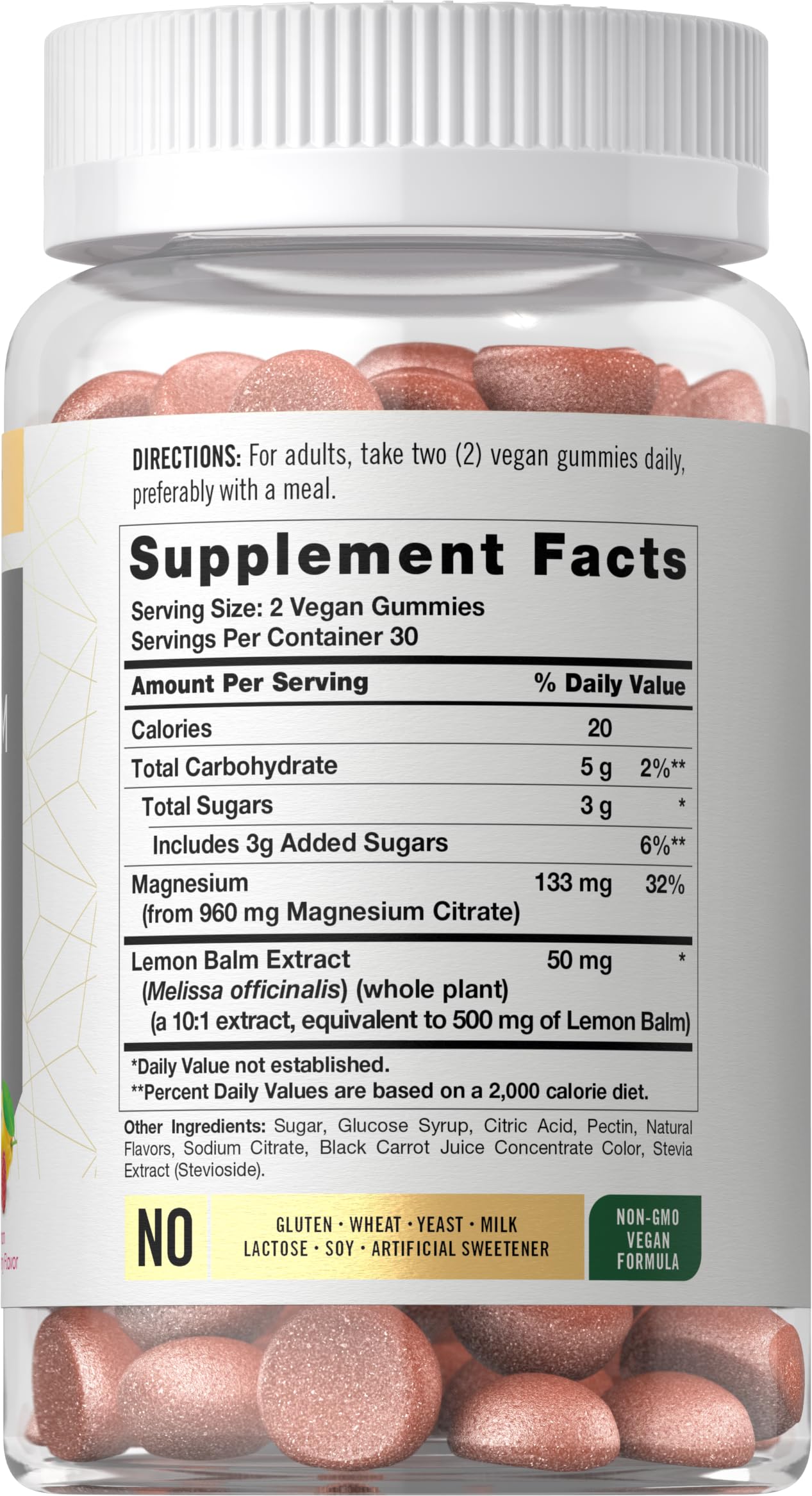 Carlyle Magnesium Citrate Gummies 960mg | Lemon Raspberry, 60 Count | Vegan, Non-GMO, Gluten Free