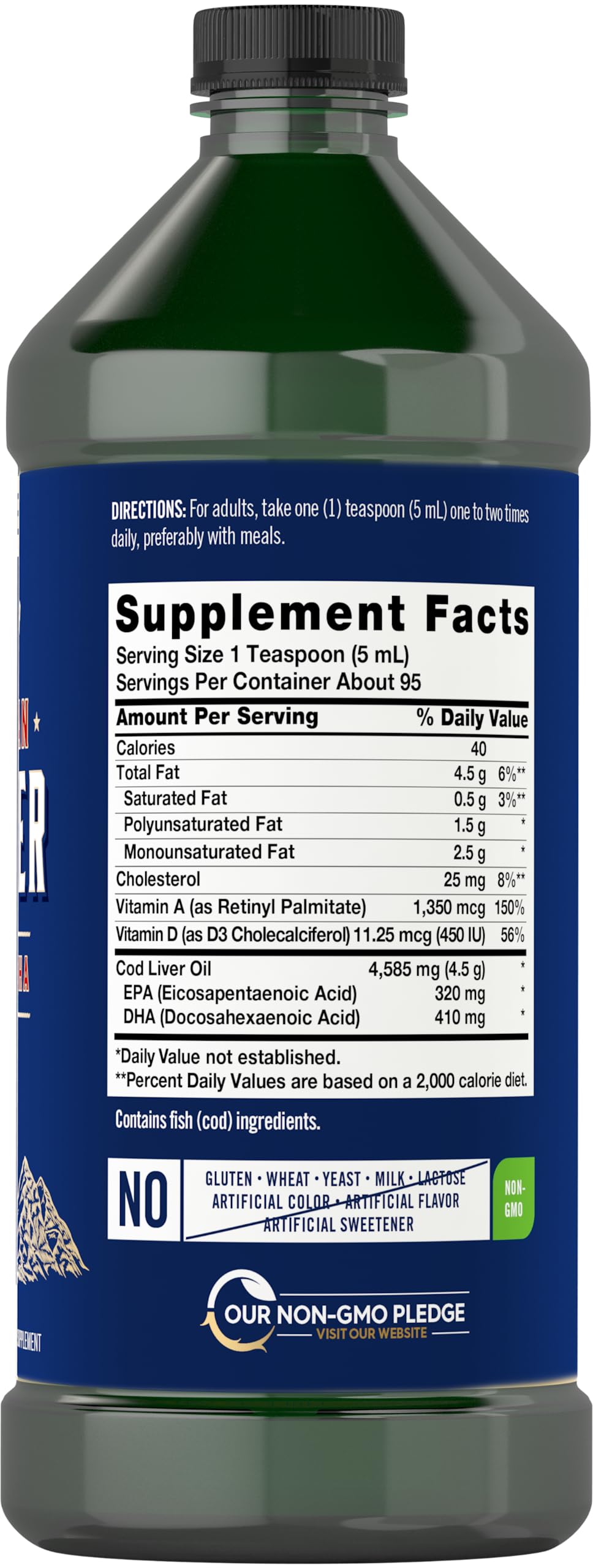 Carlyle Norwegian Cod Liver Oil - 16oz x3 Pack | Unflavored Liquid | Non-GMO & Gluten Free