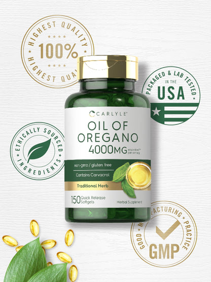 Carlyle Oregano Oil 4000mg - 150 Softgels, Carvacrol, Non-GMO Gluten Free